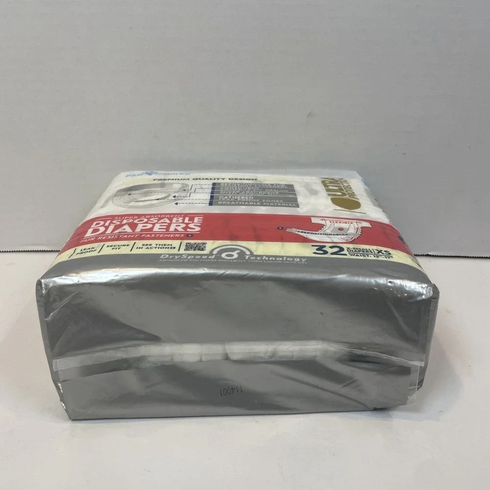 Paw Inspired Diapers XS White Ultra Protection Disposable 32ct Absorbent